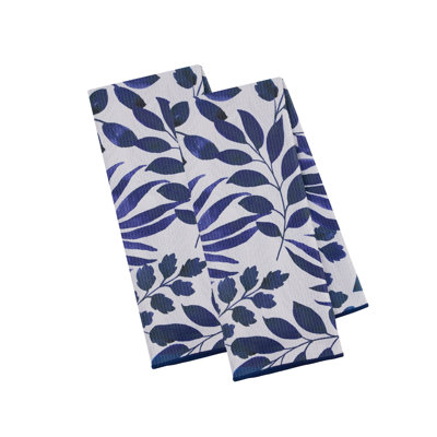  Washed Waffle Dishtowel Set/2, Dusty Blue