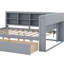 Lit de jour moderne double avec 2 tiroirs, cadre de lit en bois avec tablettes de rangement et ports USB-794757200-794757201