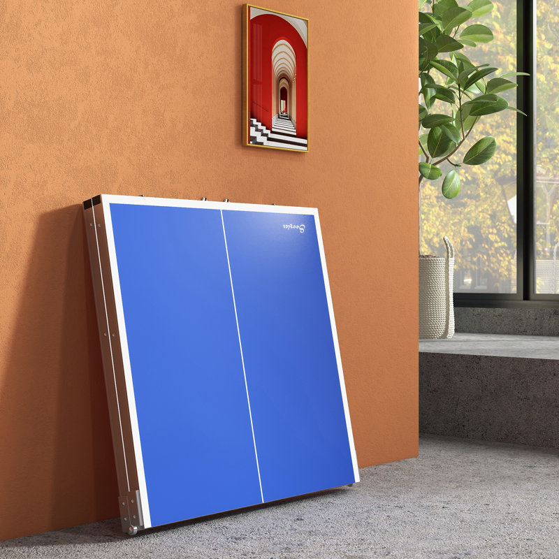 Table de tennis de table pliable Soozier (raquettes incluses), Bleu