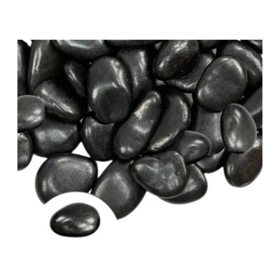 38 Lb Decorative Pebbles Black, 1-3 Inch Large Polished River Rocks For Planters, Vases, Crafts.