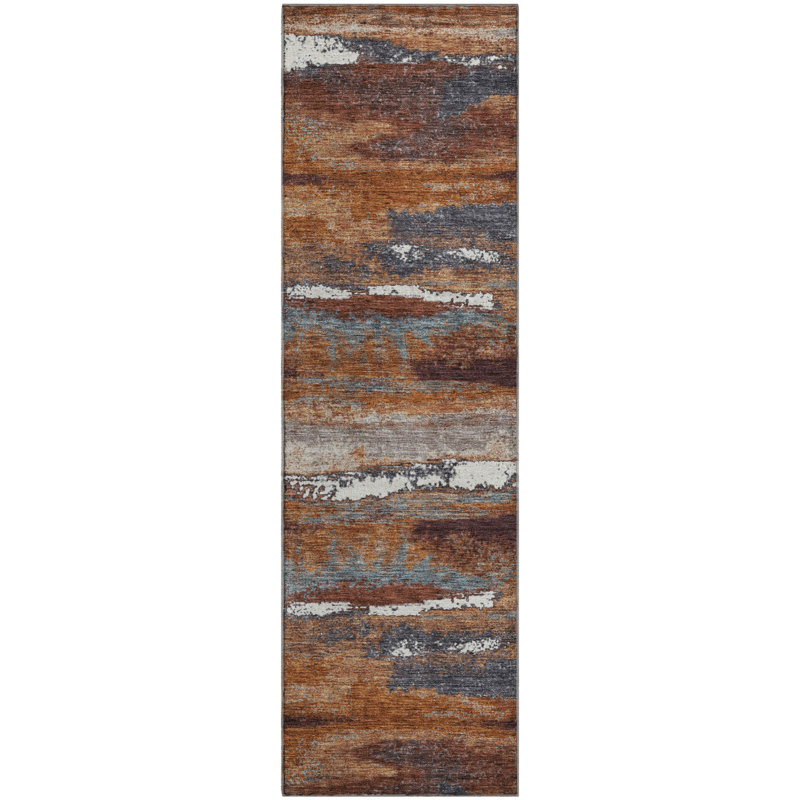 Premium Machine Washable Prisco Copper Rug, Runner 2'3" x 7'6"