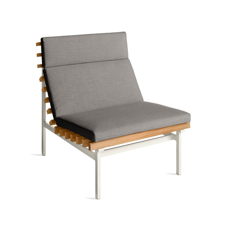 Perch Outdoor Teak Chaise Lounge, Toohey Charcoal, White