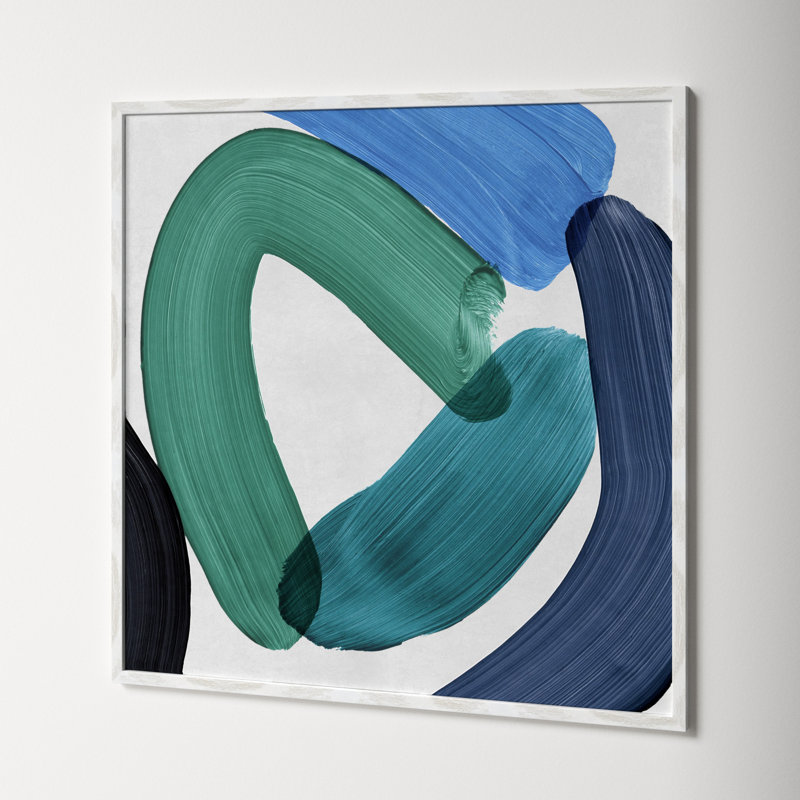 Smooth Bend I, 32" H x 32" W x 0.75" D, White Framed