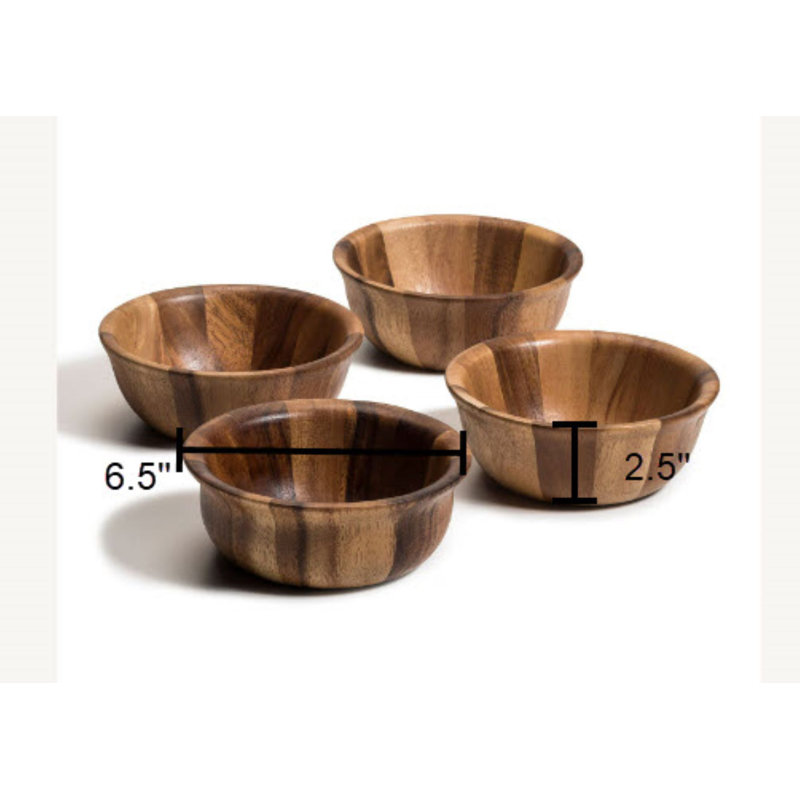 Bol à salade individuel en bois d'acacia