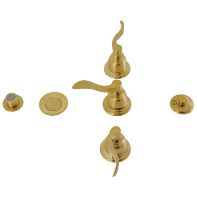Kingston Brass NuWave French Three-Handle Vertical Spray Bidet Faucet with Brass Pop-Up