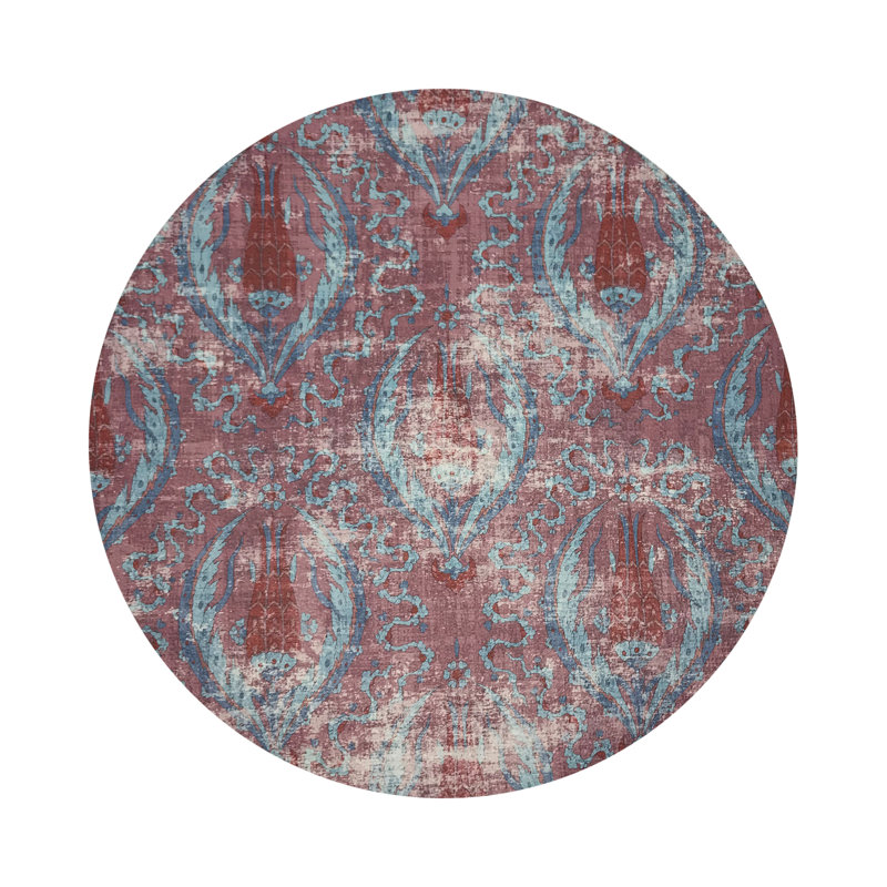 Jewel White Vegan Leather Round Coasters, Red