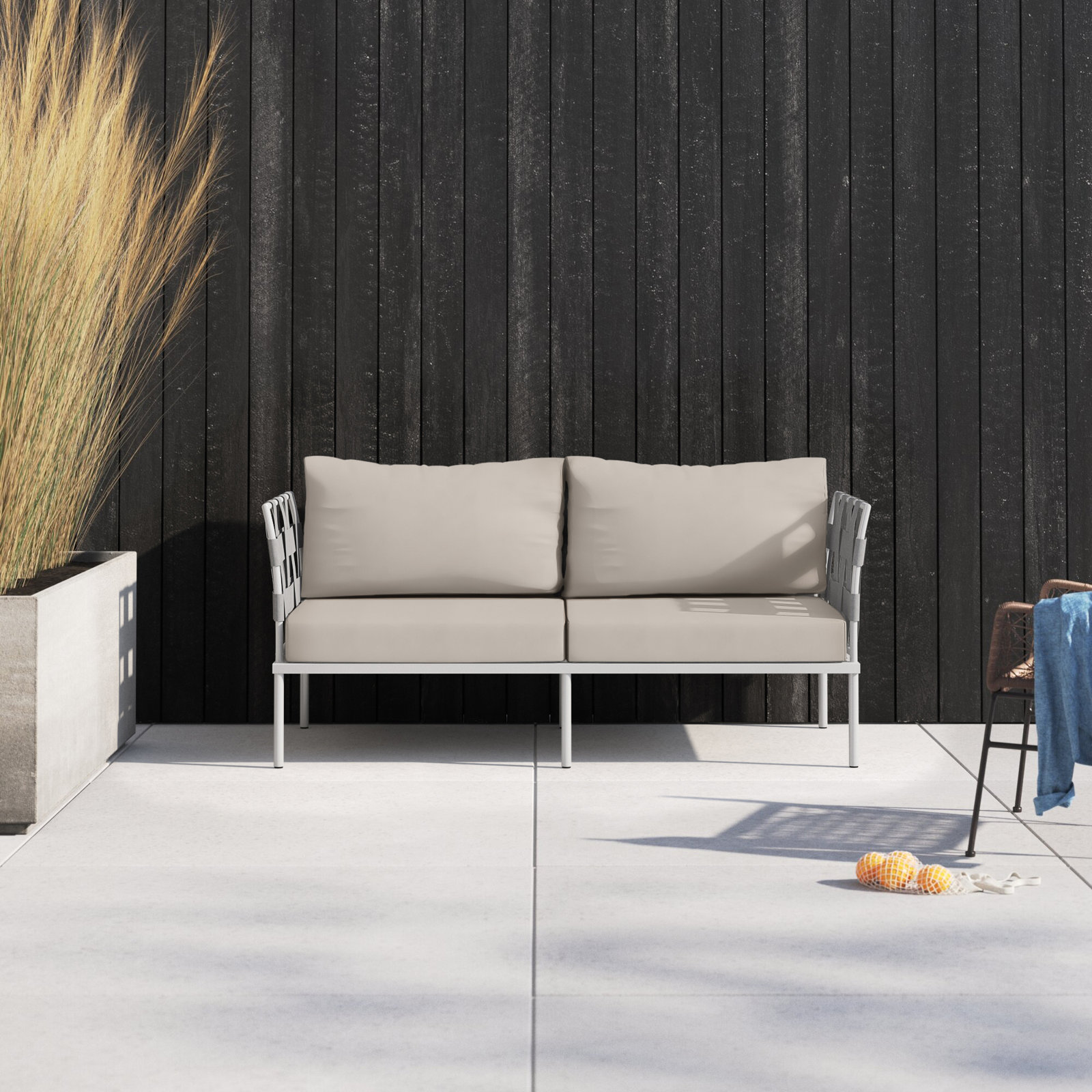 Harmony 64" Patio Loveseat, Beige