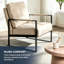 Fauteuil d'appoint moderne du milieu du siècle avec structure métallique carrée et revêtement en microfibre à pois, fauteuil durable pour salon ou bureau-652860038