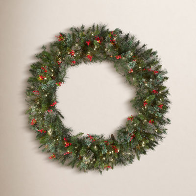 The Holiday Aisle® 48" Pre-Lit Pine Wreath