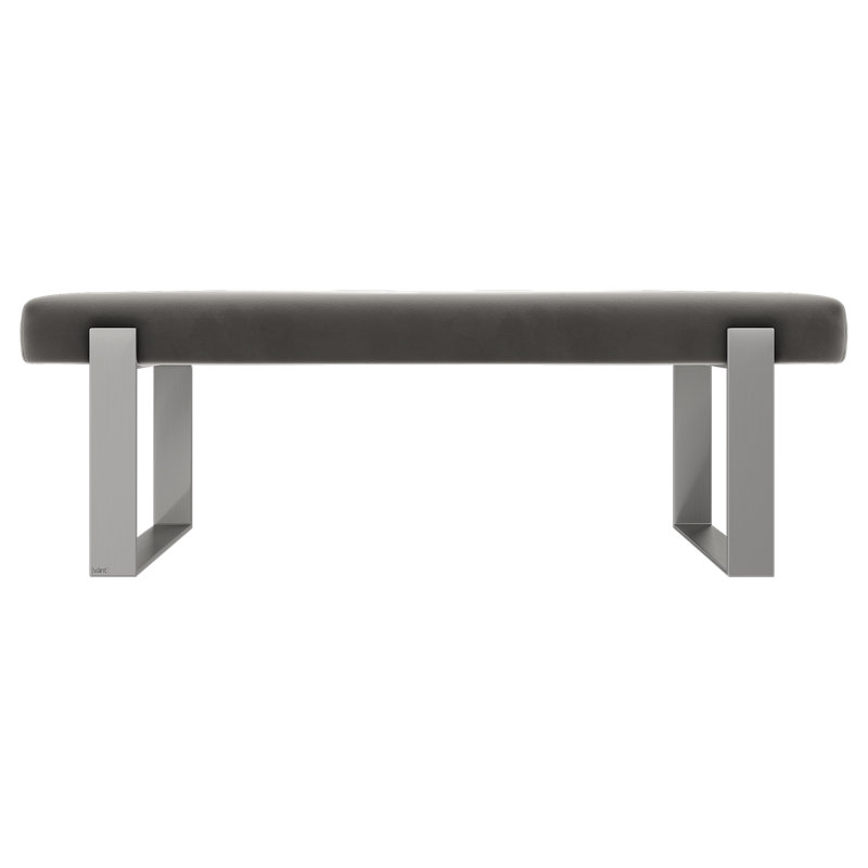 Banc rembourré Sapan, Velours, Gris gothique