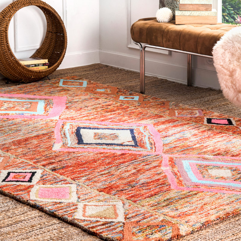 Tapis brun / rose Echeverria, Rectangle 4 pi x 6 pi