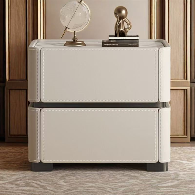 Table de chevet 2 tiroirs Saddle Leather Luxury