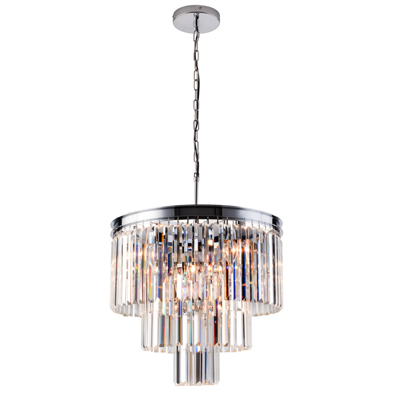 Chrome Crystal 7-Light Drum Pendant Chandelier