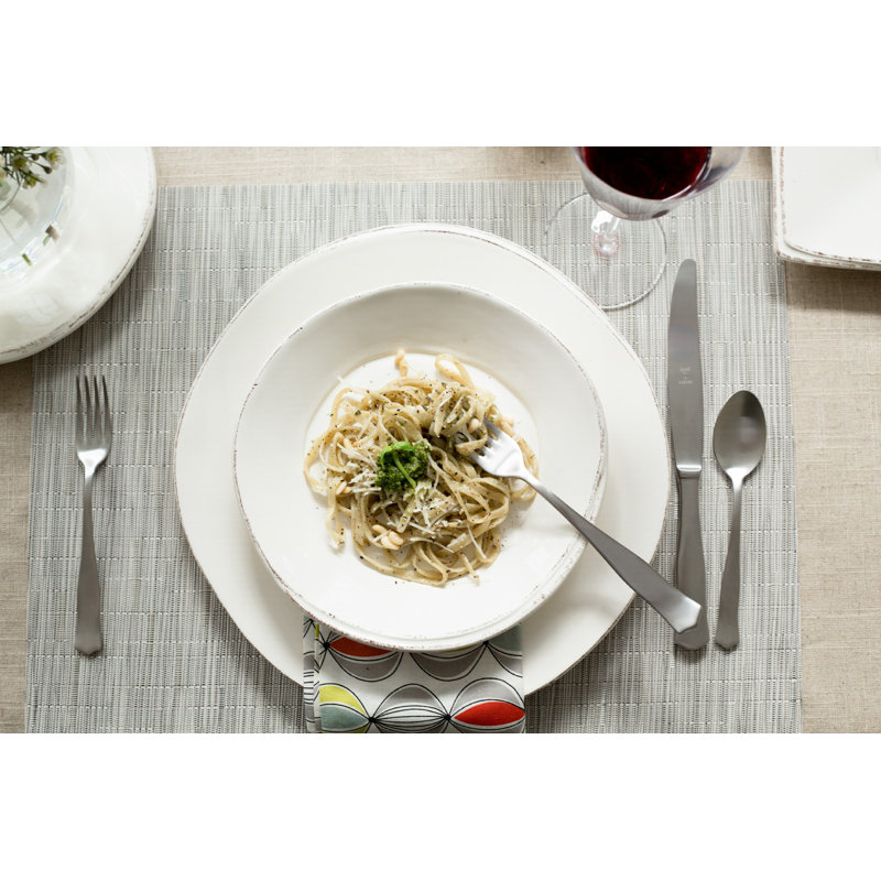 Lastra Handmade Italian Stoneware Dinner Plate, Linen