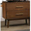 1Pc Nightstand Solid Wood Bedside Table Nickle Bar Pulls 2-Drawers Round Tapered Legs