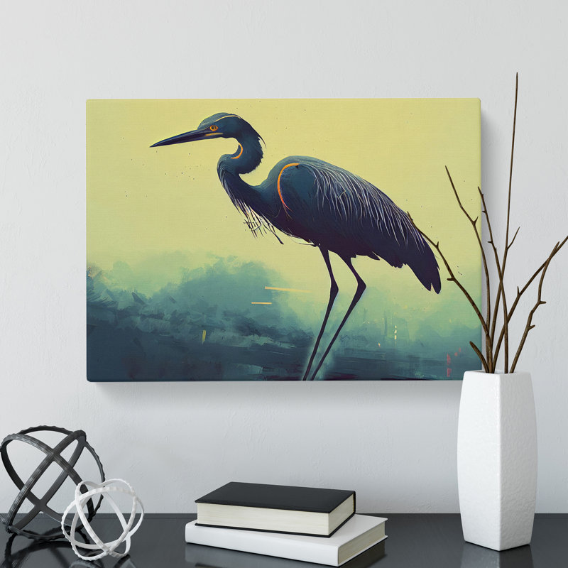 Blessed Heron Bird - Wrapped Canvas, 50cm H x 76cm W x 3cm D