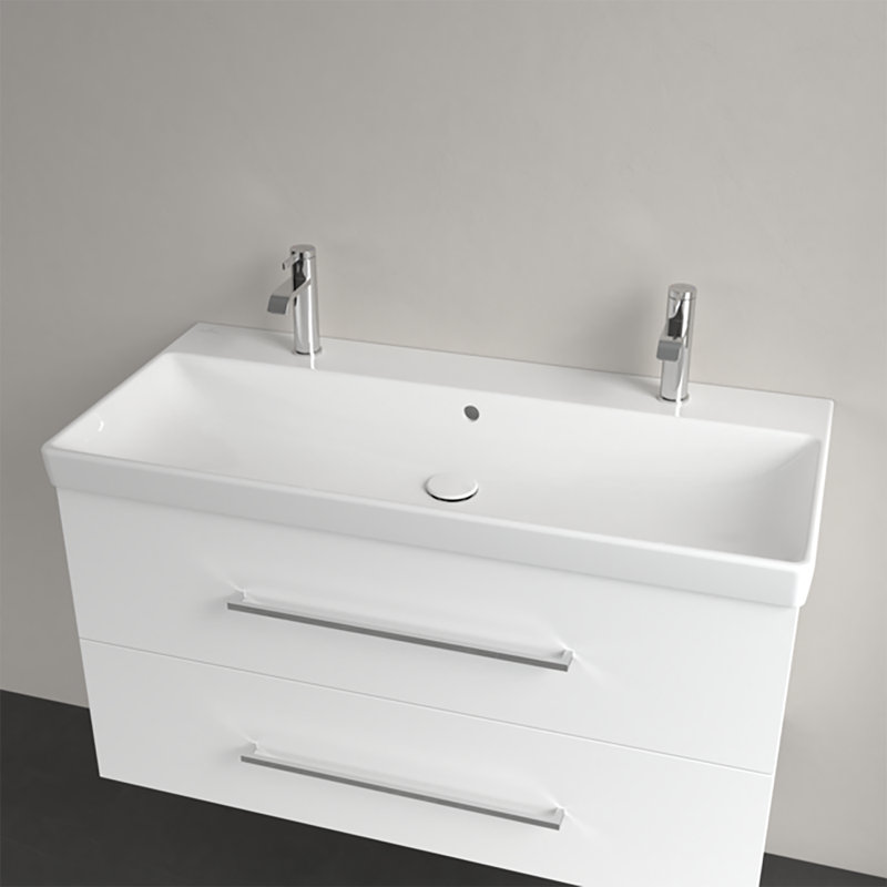 Avento Ceramic Rectangular 100cm Countertop Basin, 2