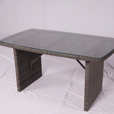 Rectangular Wicker Dining Table –  (55.1" X 31.5" X 28.3") by Dakota Fields