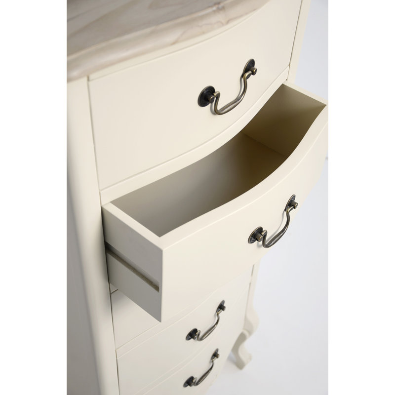 Lemaire Solid Wood 53cm W 5 - Drawer Chest of Drawers, Champagne