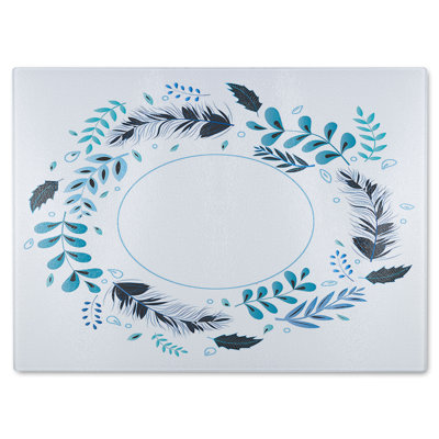 Leaves Frame Glass Chopping Board