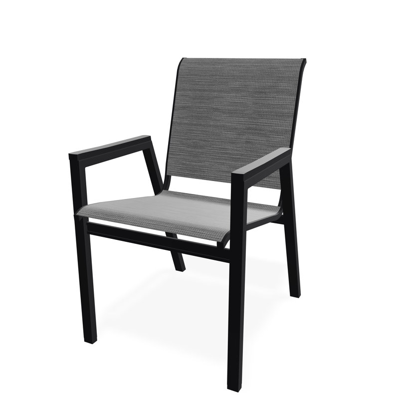 Bazza Outdoor Dining Chair, Collect Charcoal, Black