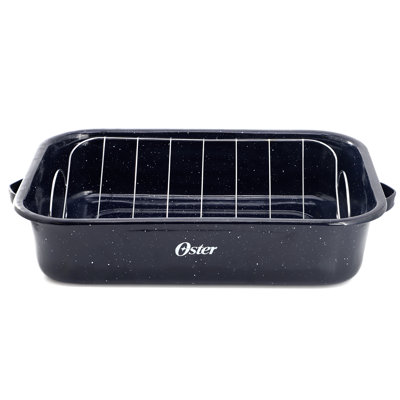 Oster Castillo 17 x 12 Inch Enamel on Steel Baking Pan with Removable Rack in Blue
