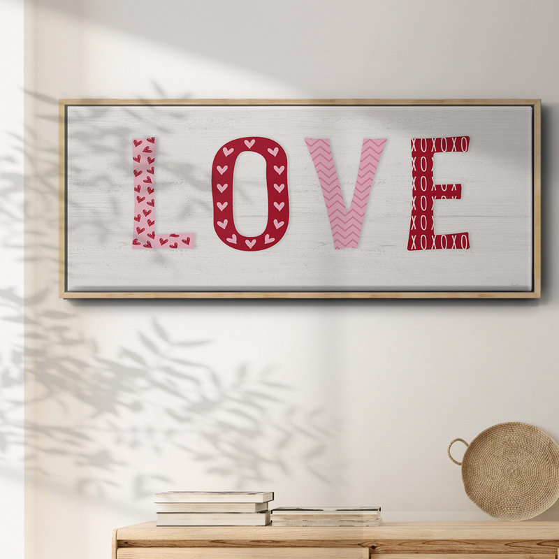 Motif d'amour - toile encadrée, H 20 po x l 50 po