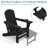 HDPE Folding Fire Pit Adirondack Chair with Pull Out Ottoman Weather Resistant Outdoor Patio Lounge Chair with 2 Cup Holders-139131057