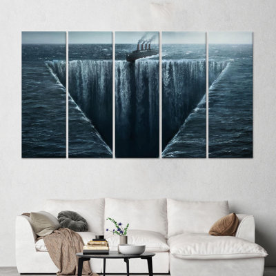 «Bermuda Triangle Wall Art: Modern Sea Decor», toile tendue 5P