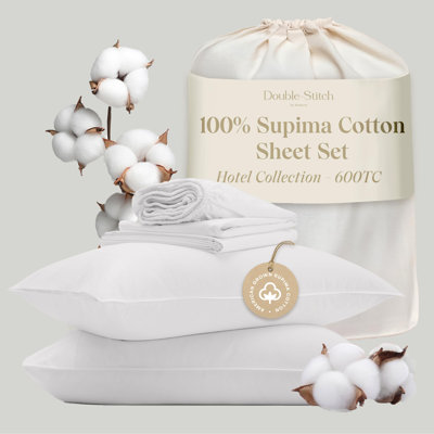 Ensemble de draps 100% coton à point double