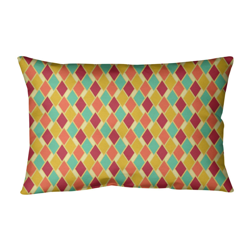 Housse de coussin rectangulaire Katelyn Elizabeth, Pas de bourre, Jaune et orange