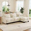 Canapé modulaire courbé en L de 101 po avec repose-pieds et 3 coussins lombaires, canapé 3 places Cloud Comfort, crème ivoire-665036271
