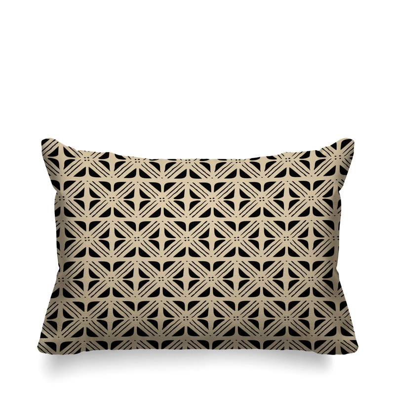Housse de coussin d'extérieur carré et insert, Beige, 14 po x 20 po, Rectangle