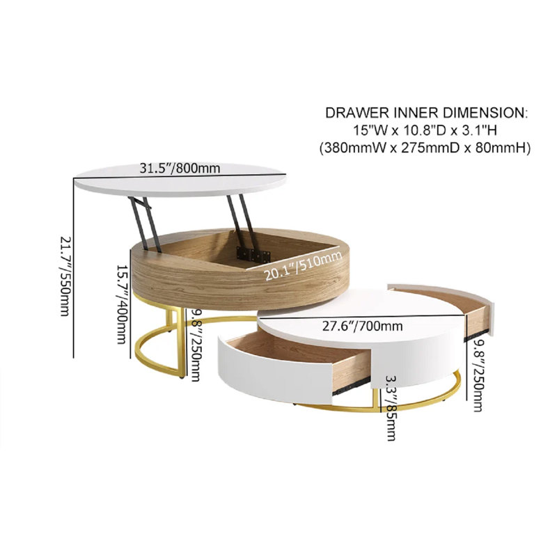 Zaviyon Nesting, Natural/White, Gold