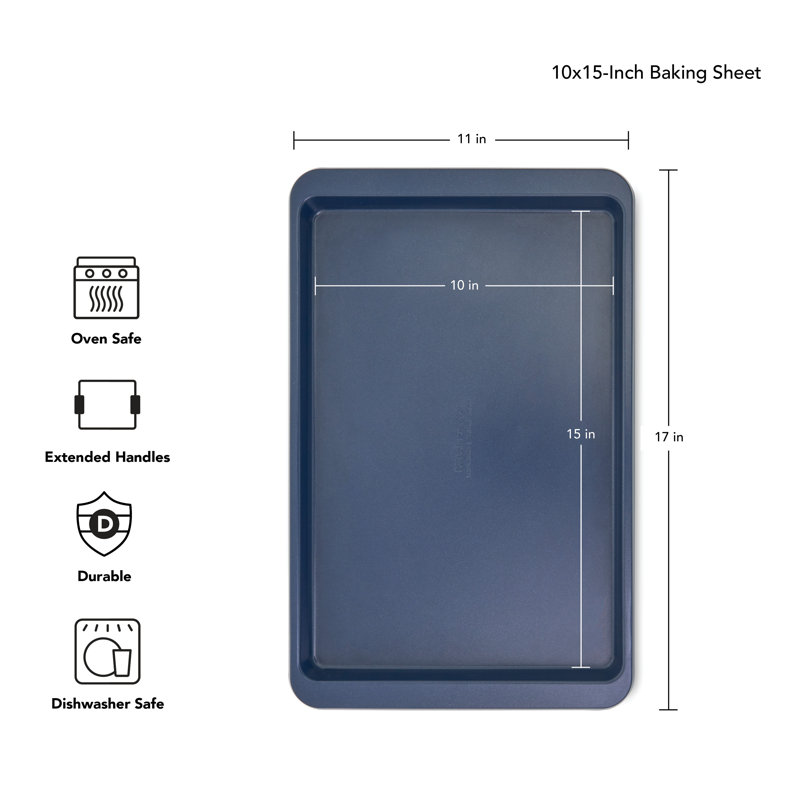 Navy Nonstick Aluminized Steel 10x15 Inch Baking Sheet