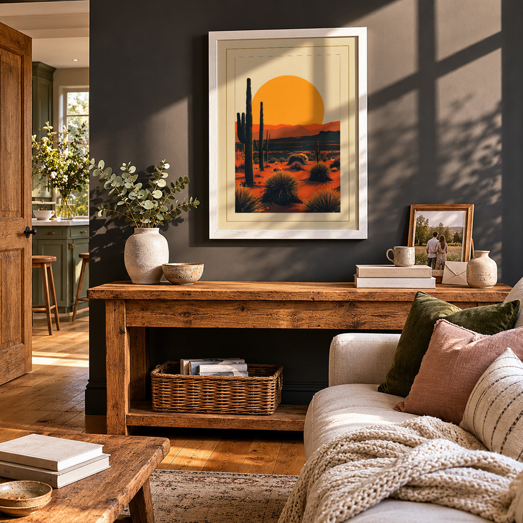 Desert at Sunset Rustic - Framed Print