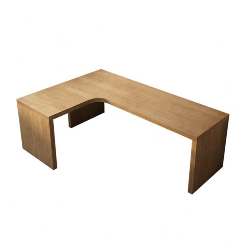 Burlywood Rectangular Solid Wood desks, 29.33" H x 78.35" W x 47.24" D, Left Hand Return