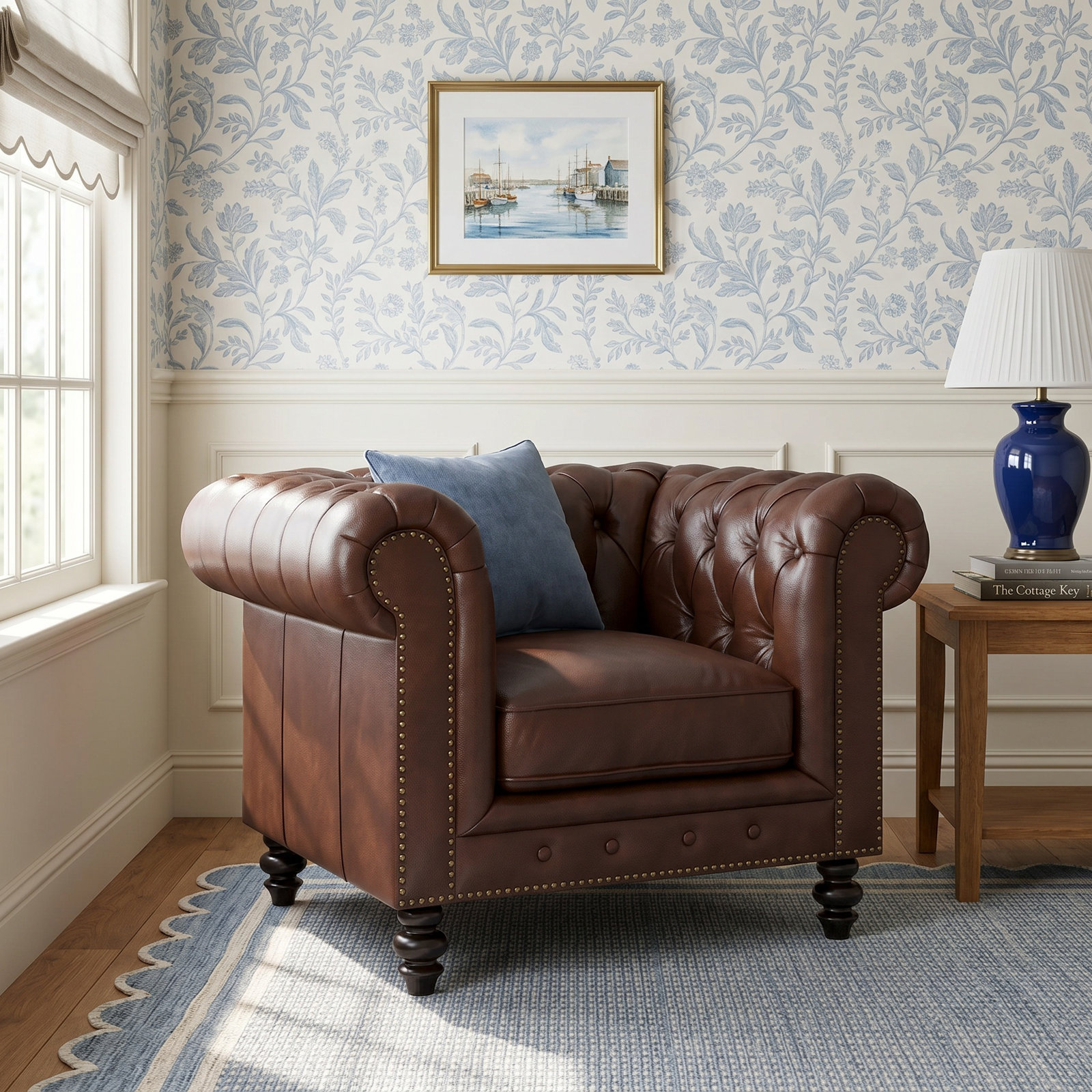 Ophelie Genuine Leather Armchair