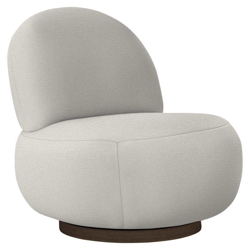 Lulu Upholstered Swivel Slipper Chair, Molasses, White 5555-000