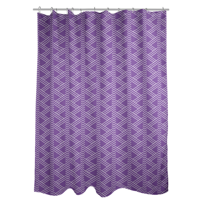 Rideau de douche simple Classic Zig Zag, Mauve / Blanc