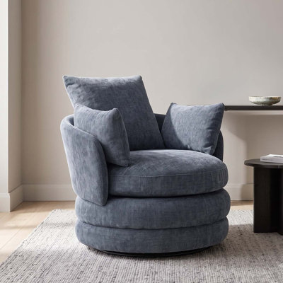 Upholstered Swivel Barrel Chair