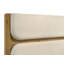 Lit Bennett à panneaux rembourrés en tissu, style milieu du siècle, chêne clair et crème-252778880