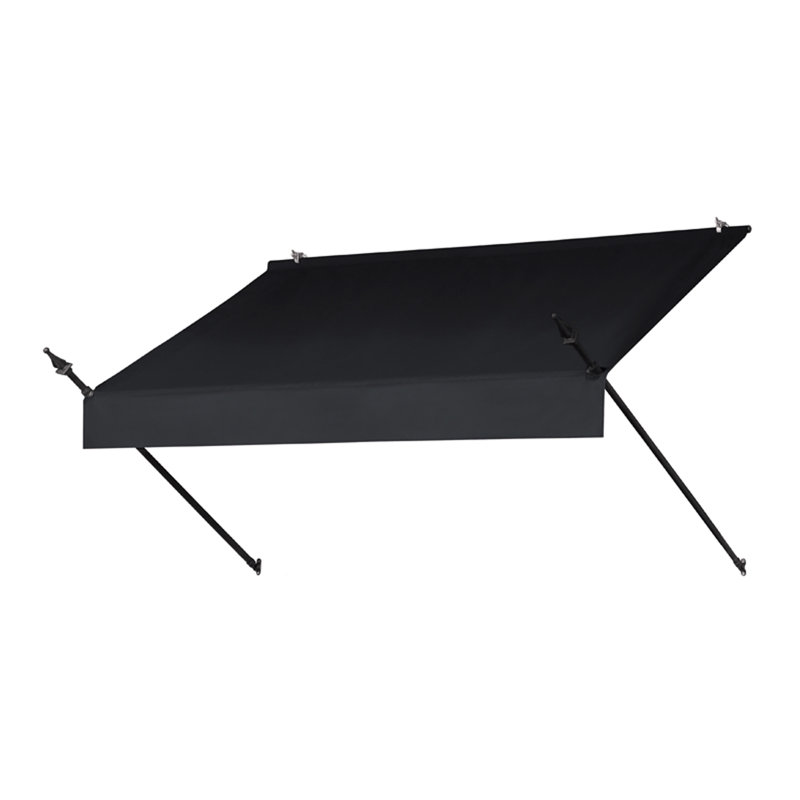 Awning in a Box Designer 4 ft. W x 3 ft. D Woven Acrylic Retractable Standard Window Awning, 31.44" H x 96" W x 32" D, Ébène