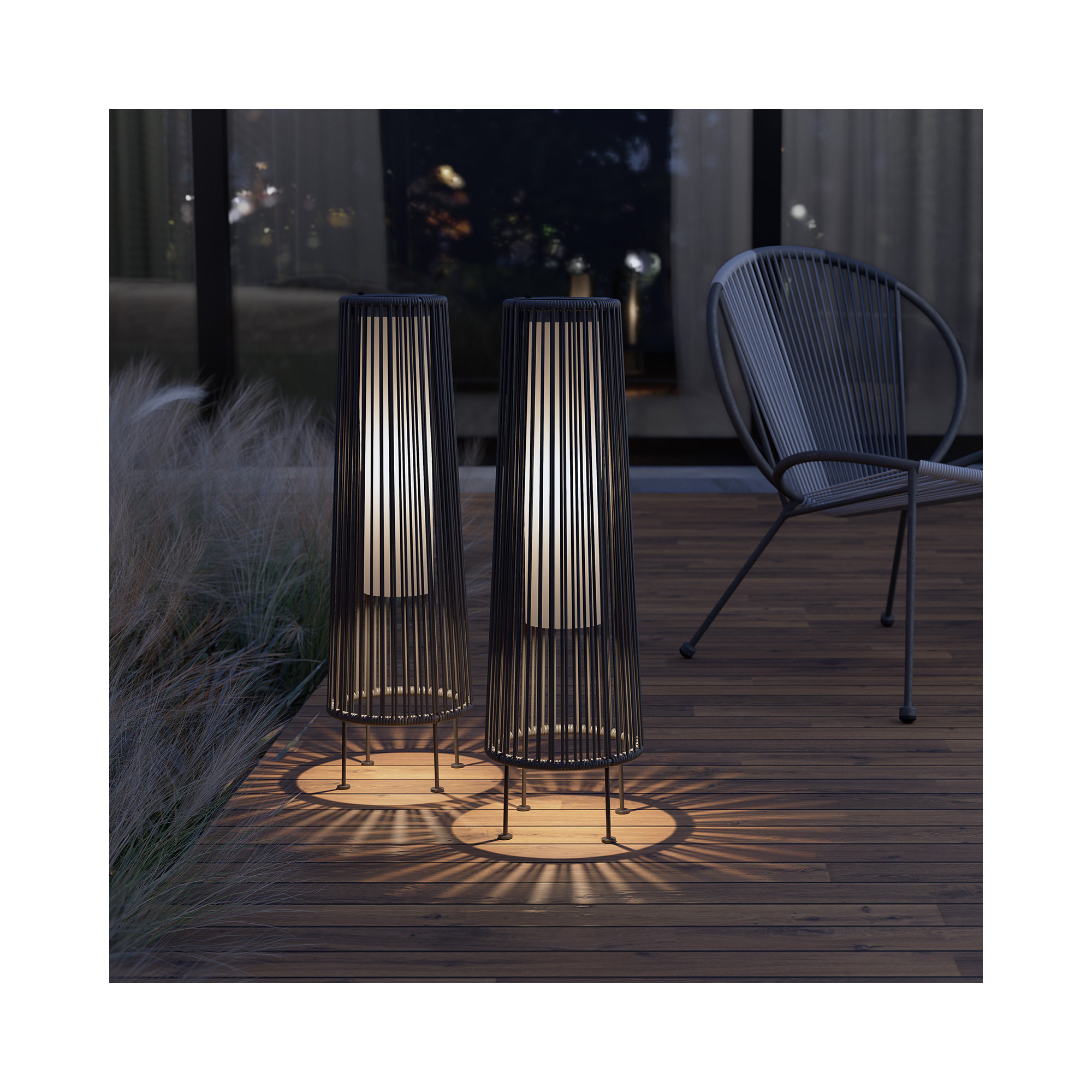 GORDES Floor Solar Light, Gray