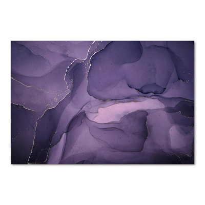 «Mauve et gris», nuages d'encre de marbre II - peinture sur toile