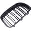 Gloss Black Double-Slat Front Kidney Grille for luxury 1 Series E81/E87 2007-2013 - Exterior Air Intake Upgrade - Replacement Car Body Part - Color: Bright Black
