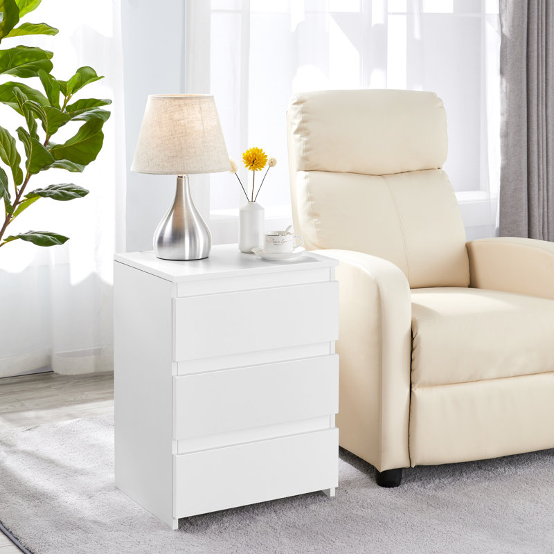 45cm W Bedside Table, White