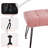 Teddy Fleece Upholstered Vanity Stool with Metal Legs，Pink-391513713