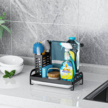 Black Kitchen Sink Organizer, Sponge Holder, Sink Sponge Holder Perfect  Compatible With Storing Rag, Dish Soap, Dish Brush And Dish Sponge In One  Plac