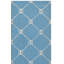 Tapis bleu / ivoire en coton touffeté à la main Asbed-1852689739